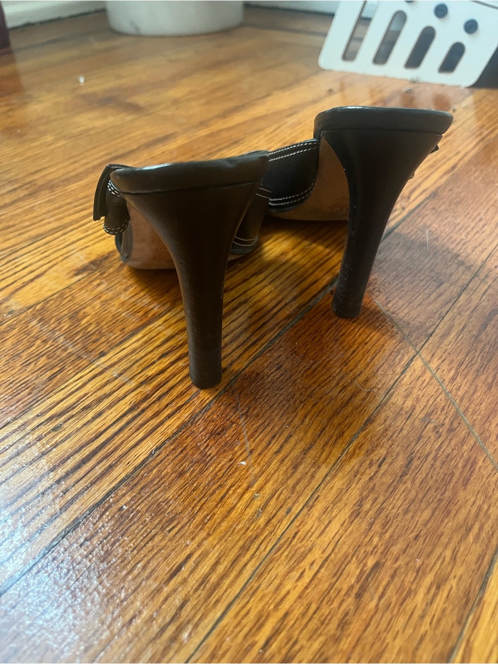 PRADA Black Leather Buckle Slide Sandals - Picture 4 of 6